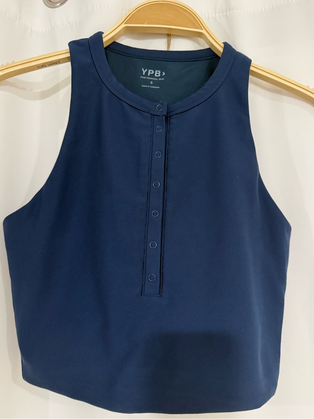 Abercrombie & Fitch Navy Henley Sports Bra Tank